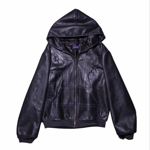 HAND TATTOOED LEATHER JACKET (SOLD)